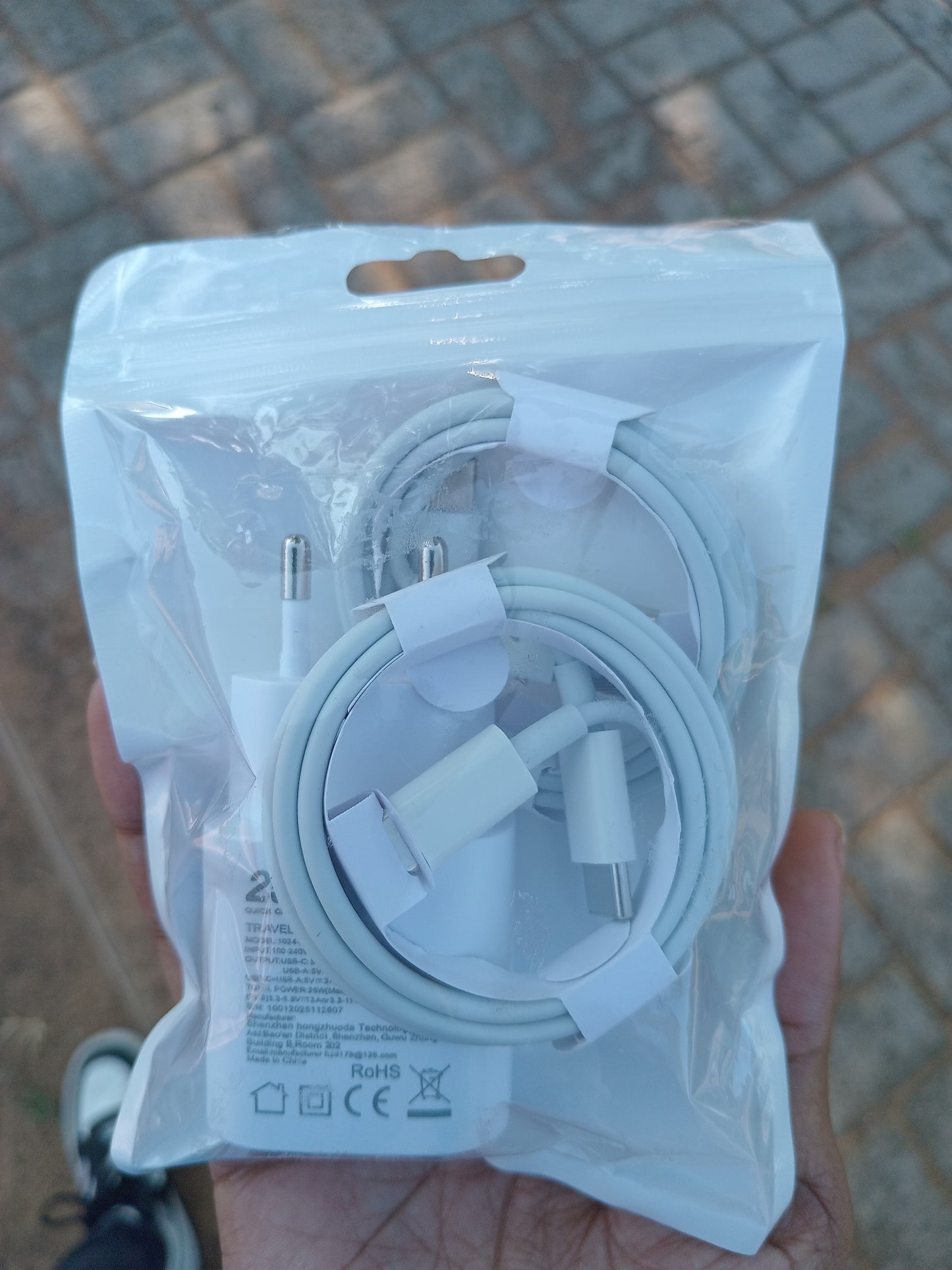 Type-C fast charger with 2 cables