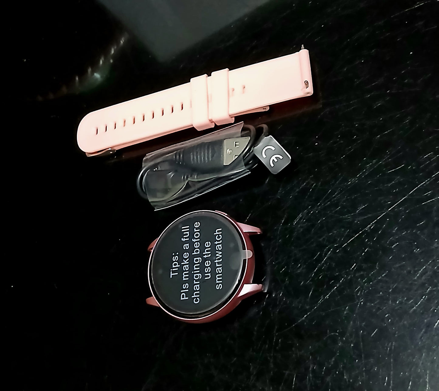 Pink smart watch