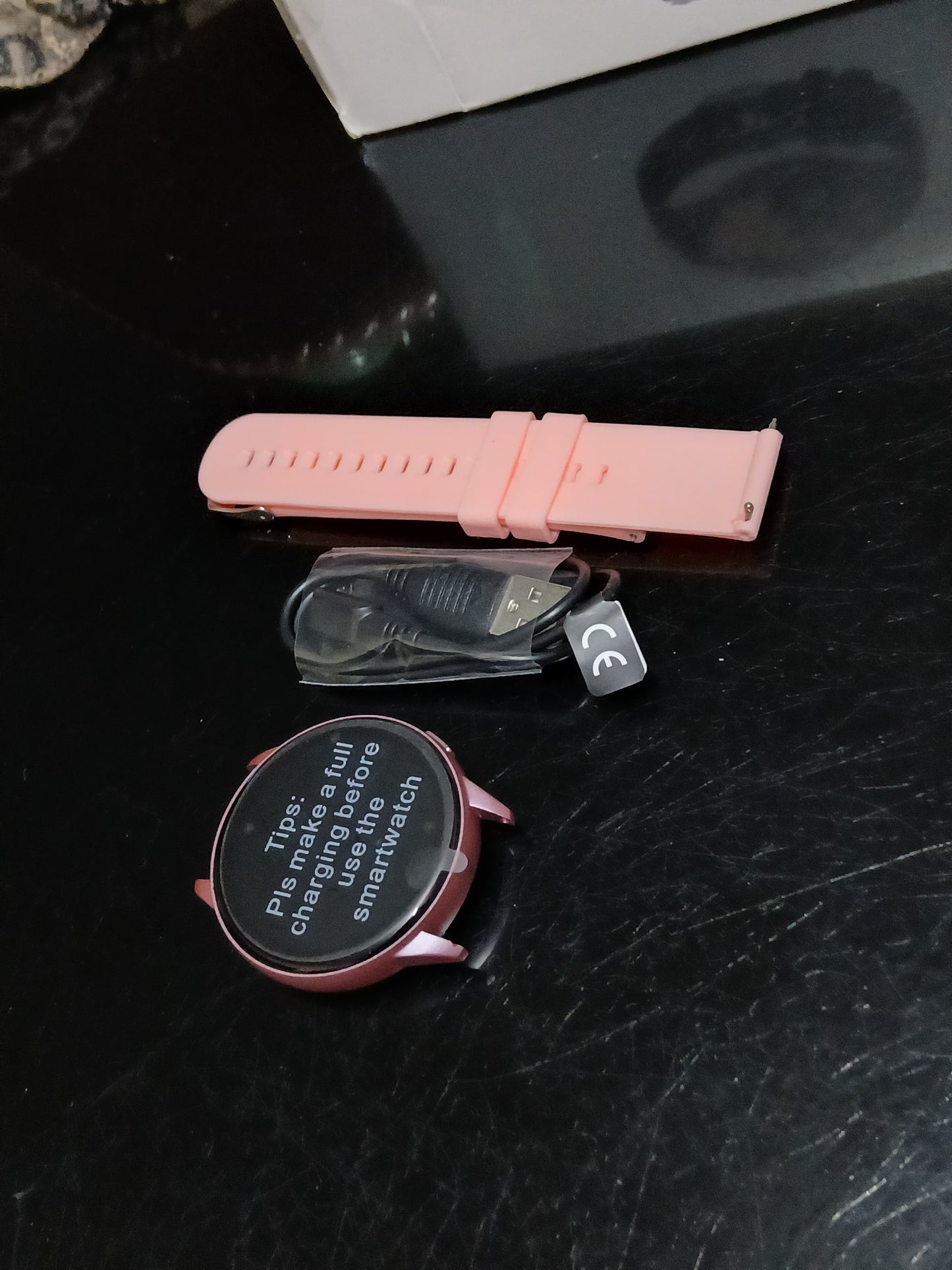 Pink smart watch